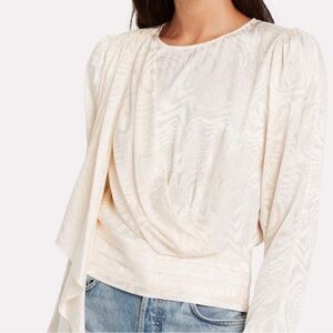 Ronny Kobo Collection Cream Wrap Blouse 3/4 Sleeve